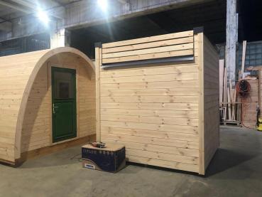 Sauna Holzsauna Holz Design Haus Outdoor Landhaus Garten 2,30x2,30x2,40